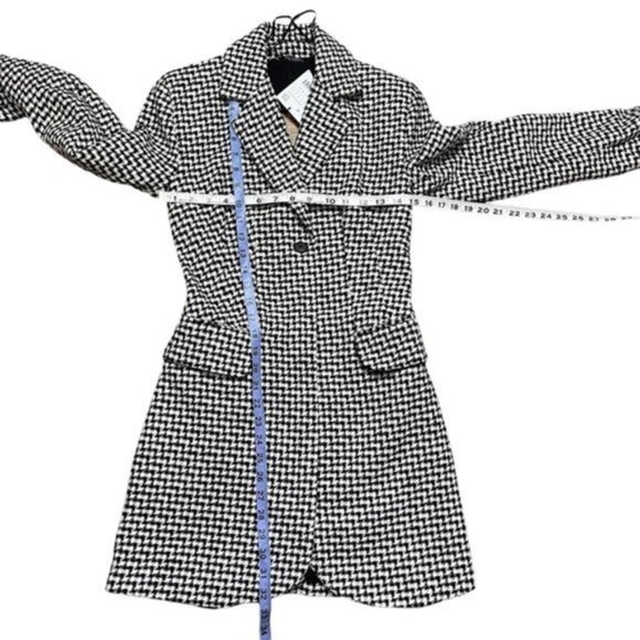 NWT Zara Houndstooth Blazer Dress Black / White 8342/334 Women Size XS - Picture 7 of 16